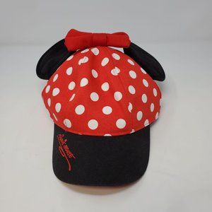 Disney Parks Minnie Mouse black red white dots cap